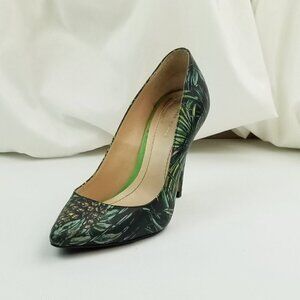 Zara Woman Size 37 (US 7-7.5) Pineapple Floral Slip On Pointed Toe Women's Pumps